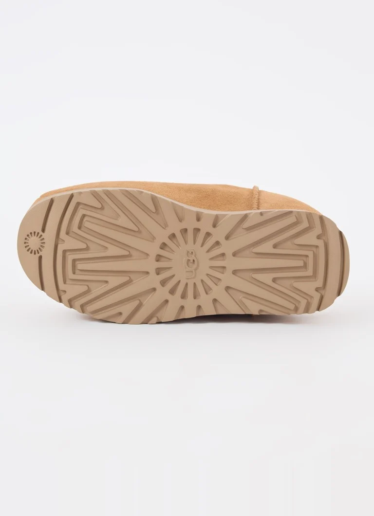 Saboți UGG din piele întoarsă cu talpă plată