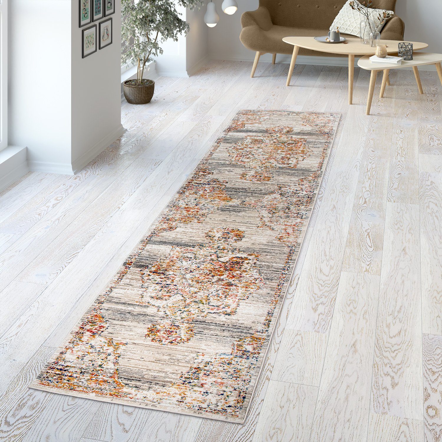 Teppich Wohnzimmer Teppich Kurzflor Pastell Marokkanisches Design, TT Home, rechteckig, Höhe: 12 mm