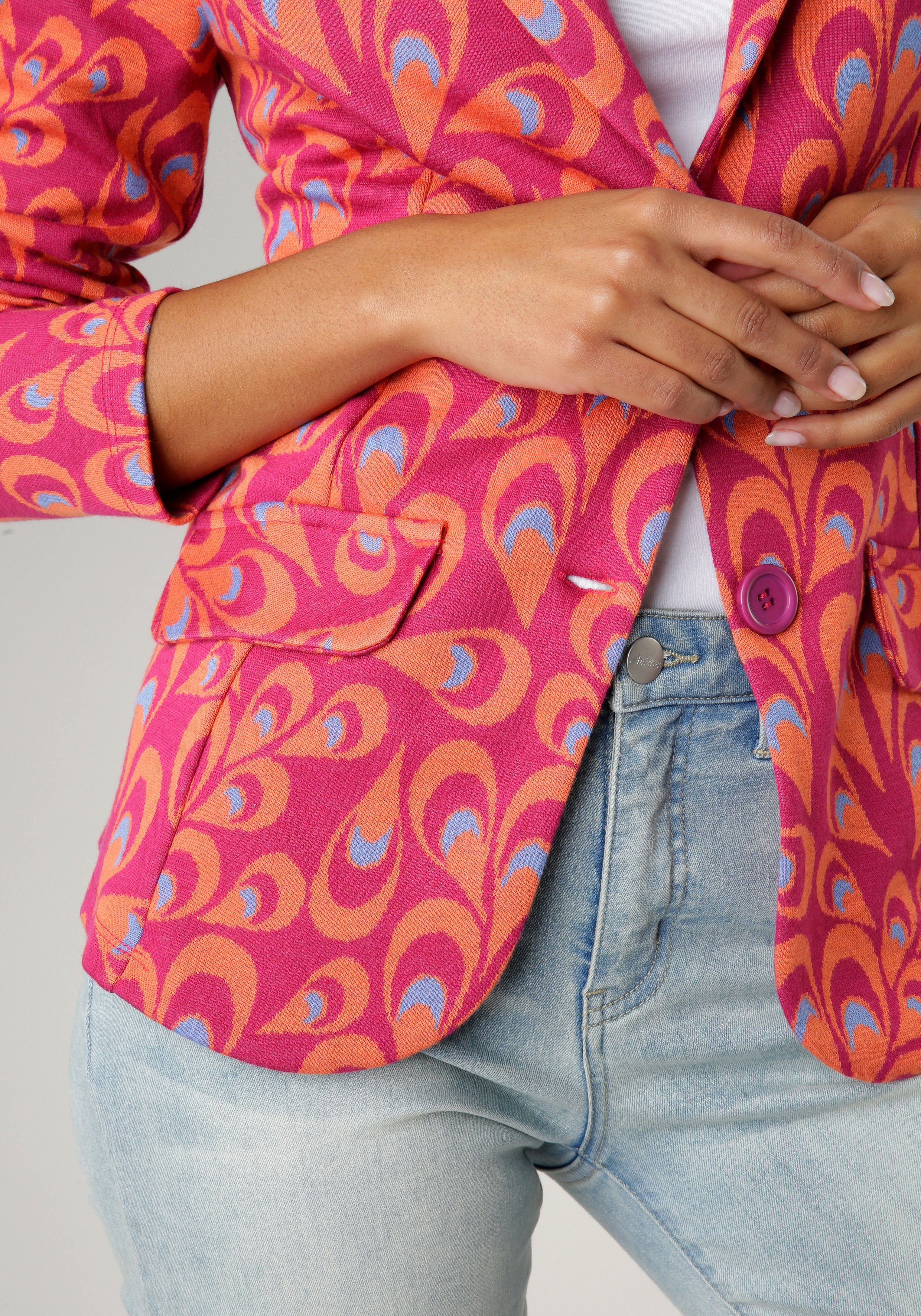 Aniston SELECTED Kurzblazer mit fantasievollem Jacquard-Muster - NEUE KOLLEKTION