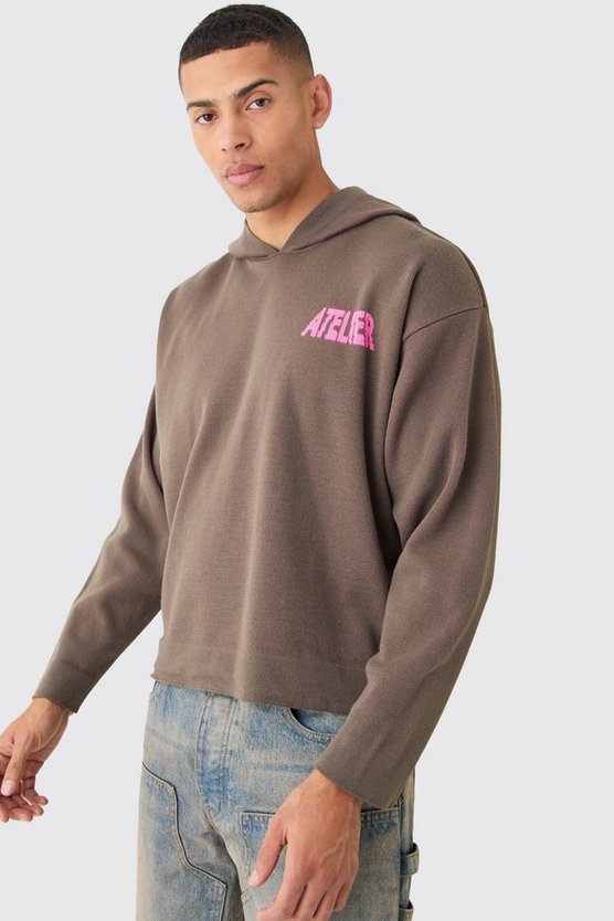 Kastiger Strick-Hoodie