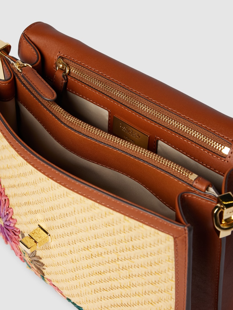 Shoulder Bag mit floralem Motiv Modell 'SOPHEE' in sand