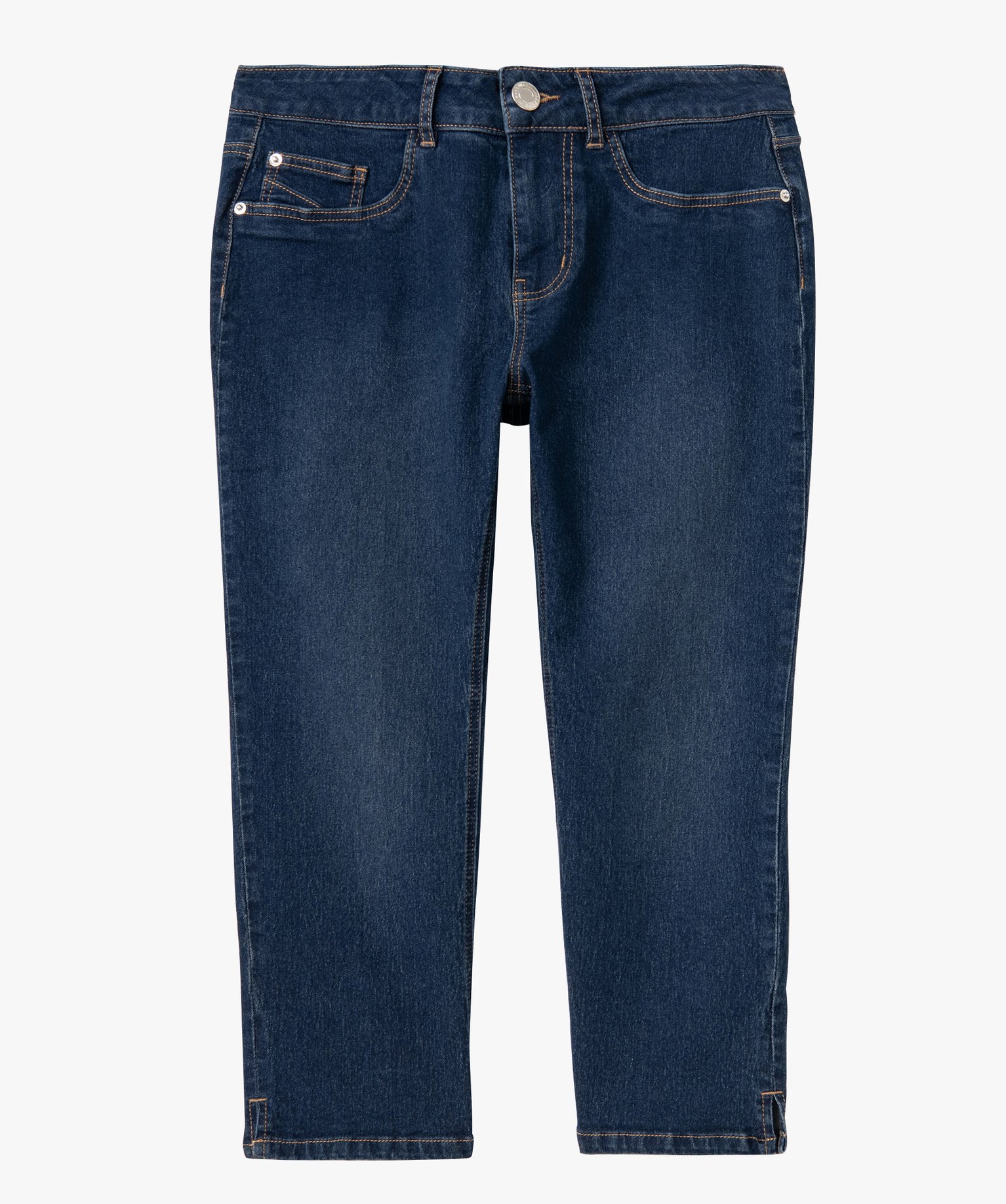 Pantacourt femme en jean coupe Slim brut | GEMO