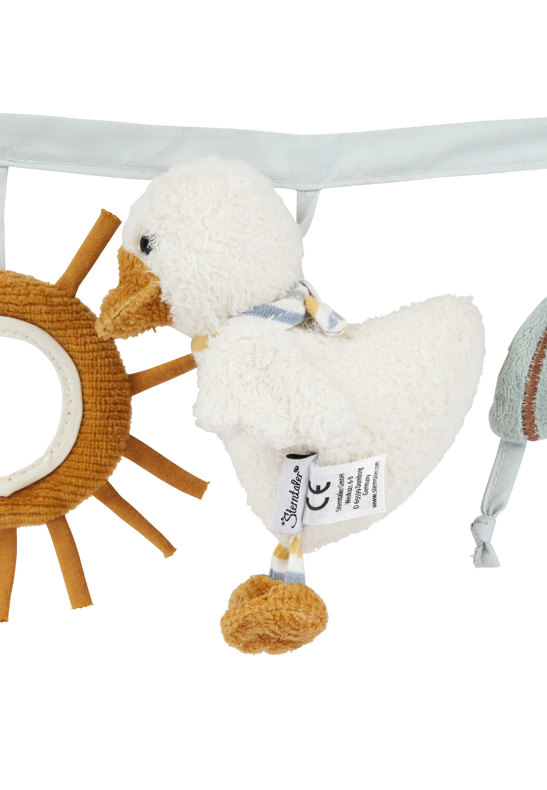 Kinderwagenkette Ente Edda in helltürkis