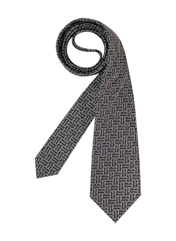 LANVIN, Krawatte, Seide, schwarz-weiß gemustert