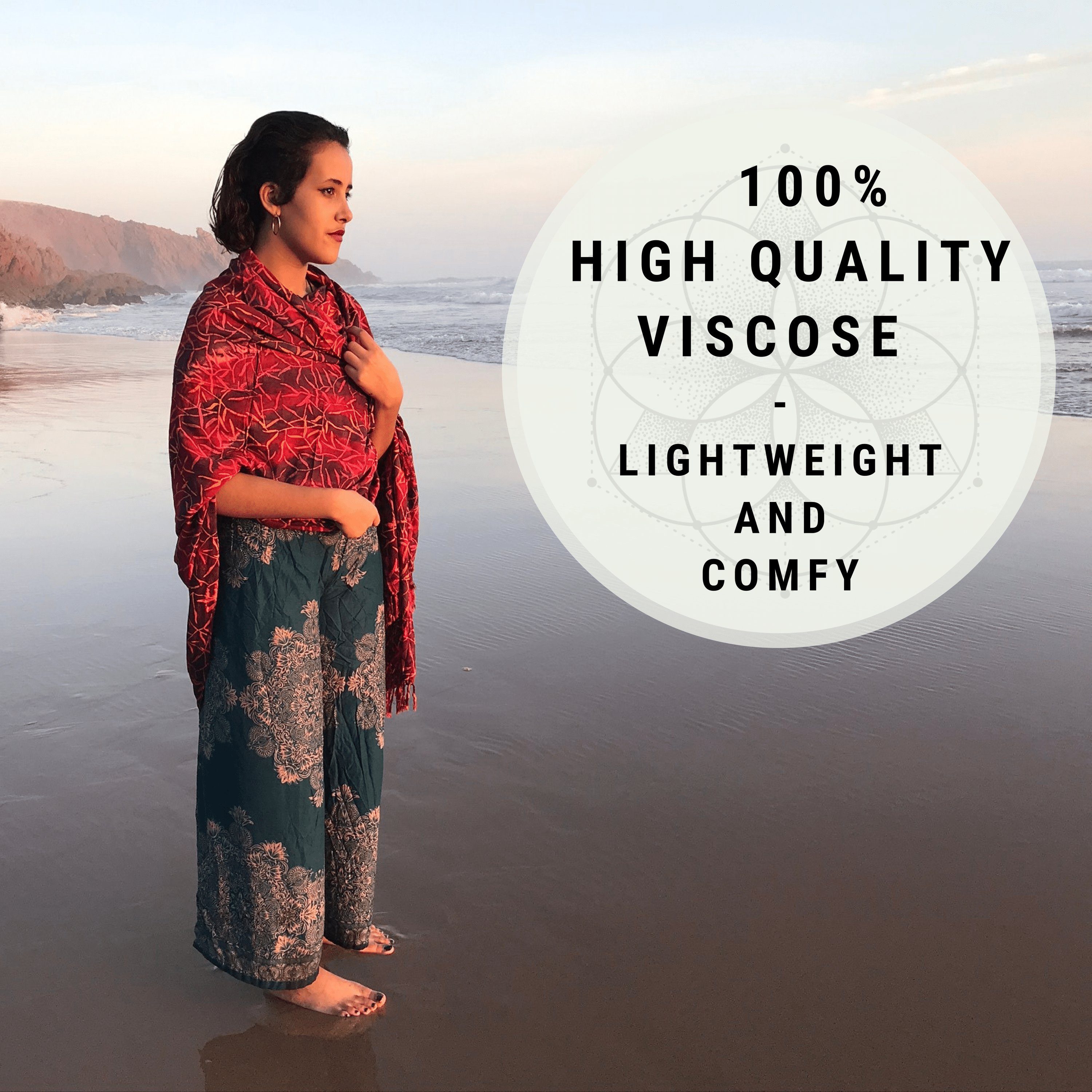 PANASIAM Halstuch Schal Wachsbatik für jede Jahreszeit egal ob als Schultertuch, Strandtuch Sarong oder Wickelkleid aus wunderbar weicher Viskose