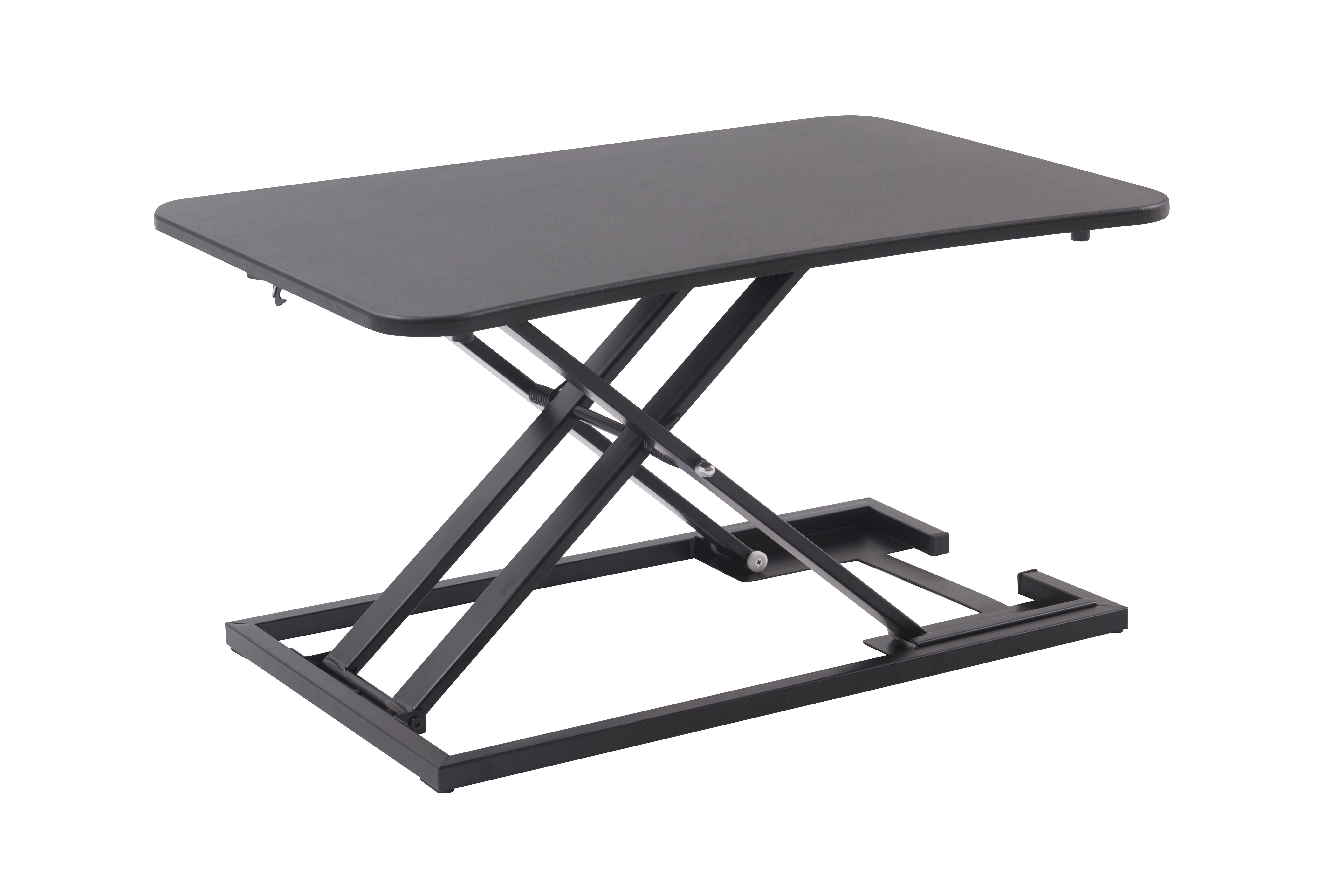 Yulukia Schreibtischaufsatz höhenverstellbarer ergonomischer Sitz- und Stehtischkonverter, X-Frame