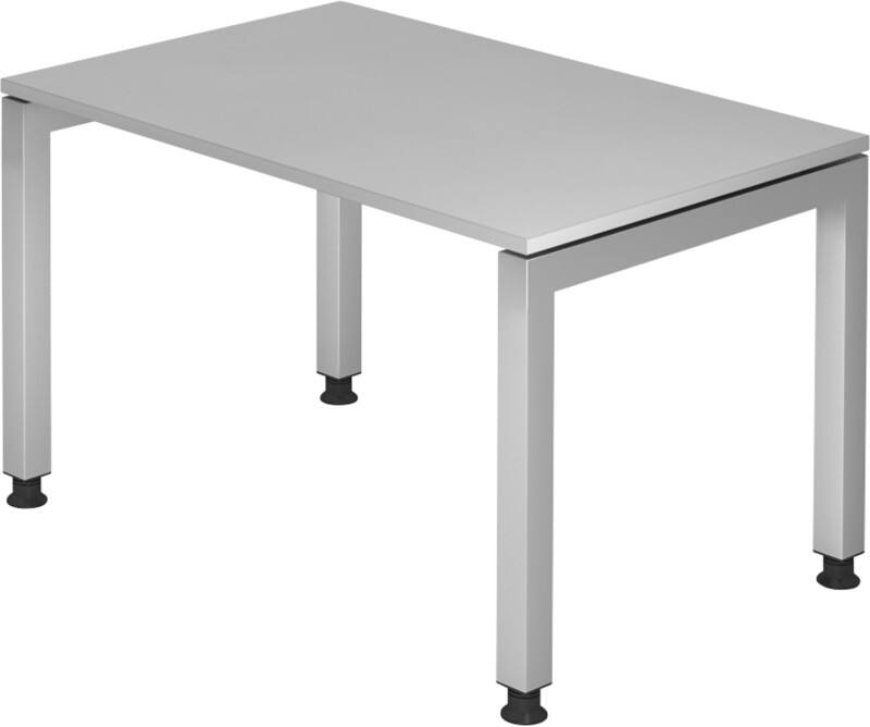 Hammerbacher VJS12/5 J Serie Höhenverstellbar Höhenverstellbarer Schreibtisch Rechteckig Holz Silber 4 Füße 1.200 x 680 mm