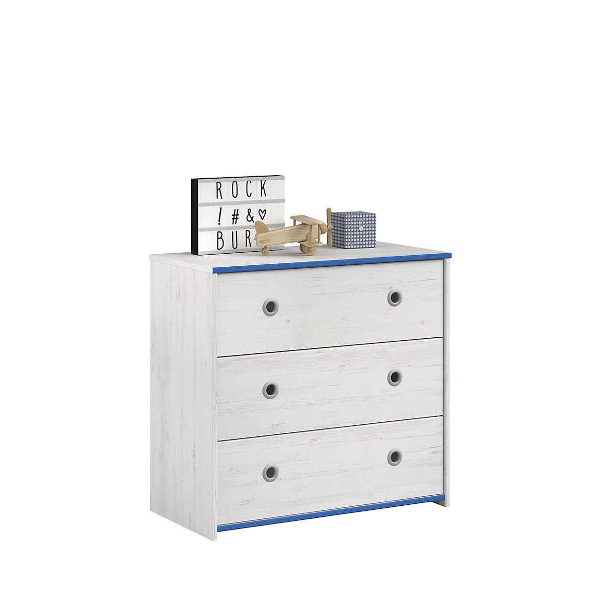Hochbett extra hoch, mit Kommode, 