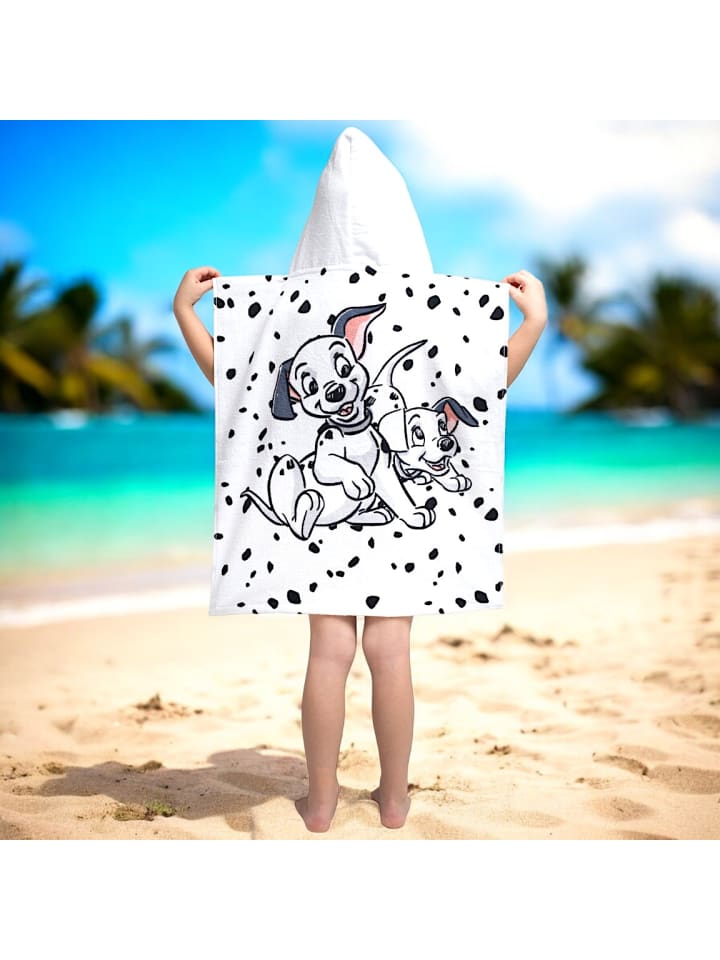 Disney Badeponcho Disney 101 Dalmatiner  - (B) 50 cm x (L) 115 cm in Weiß günstig kaufen 50 x 110 cm