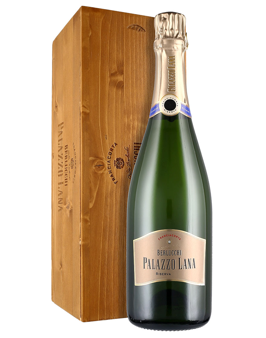 Franciacorta Riserva Extra Brut DOCG Millesimato Palazzo Lana Extrême 2009 Berlucchi 0,75 ℓ, Caisse bois