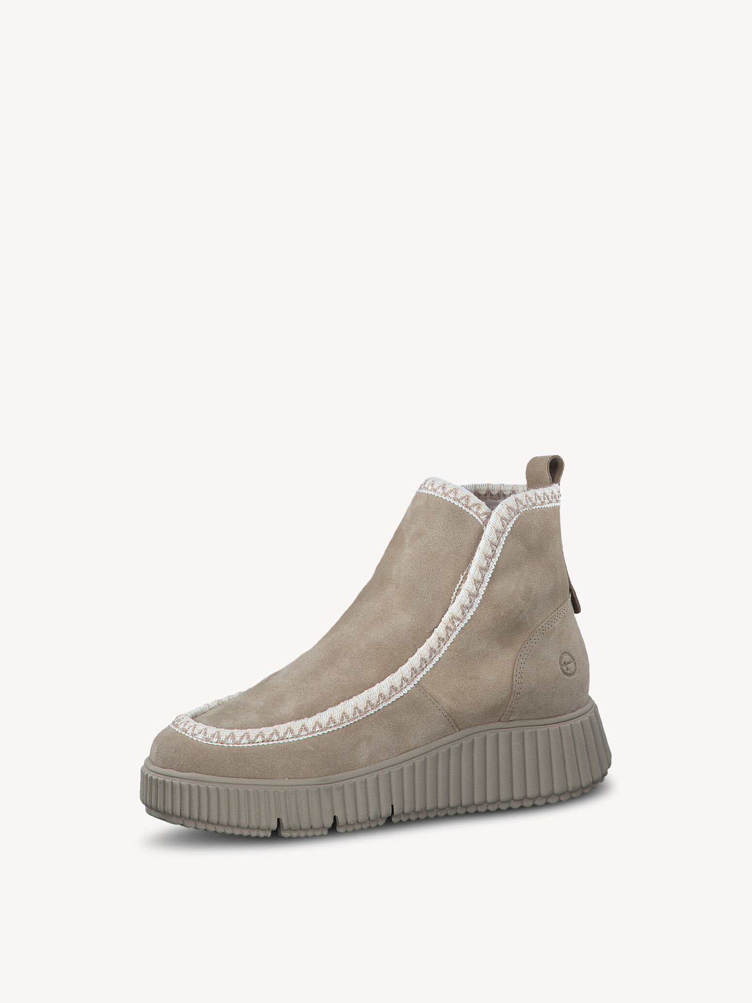 Bottine en cuir - beige doublure chaude