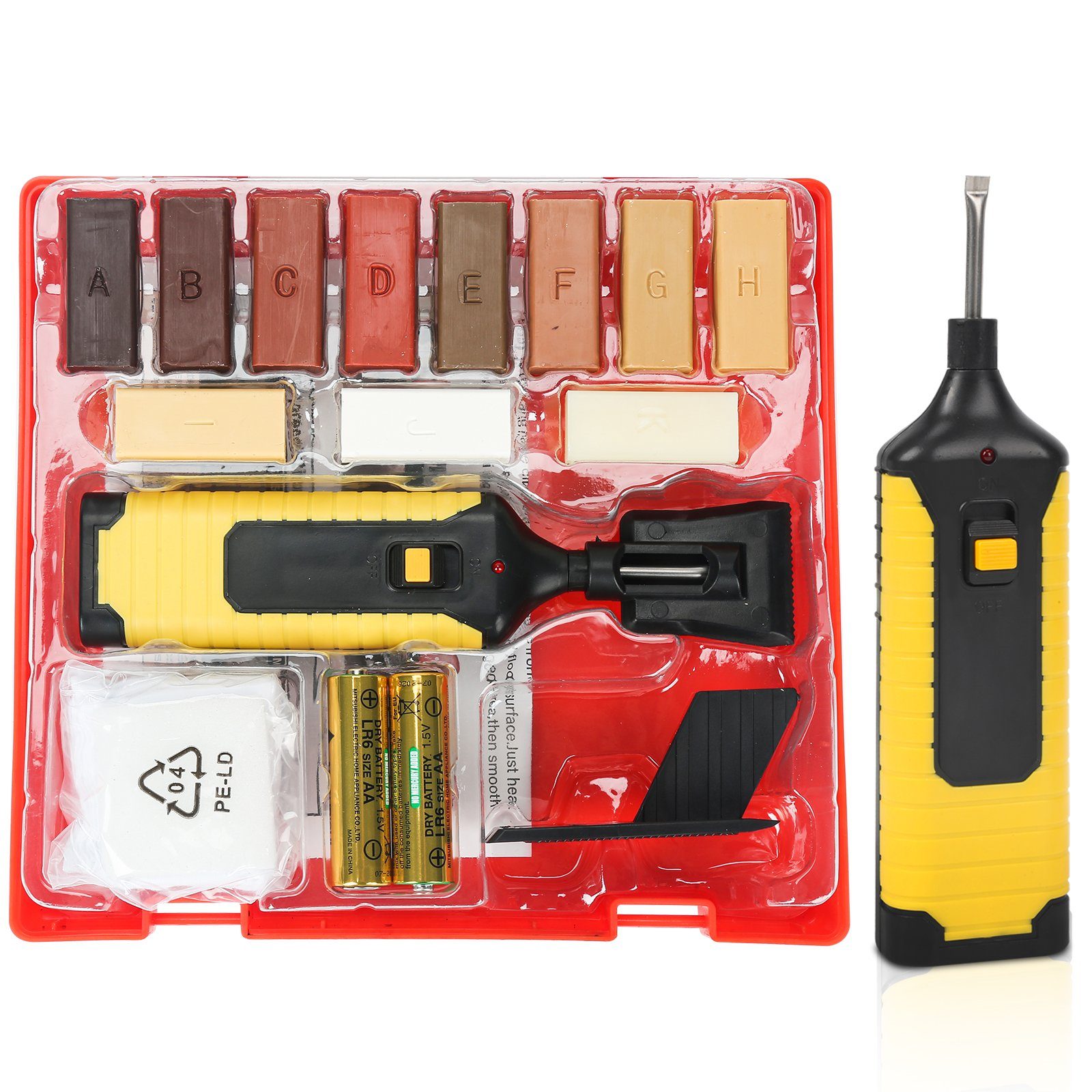 Lospitch Holz Bodenfliese Holz Reparatur Set WRS Fliesenreparaturset 11.fks, Farbe, Set, für Fliesen Kacheln & Steingut Reparaturset Fliesen