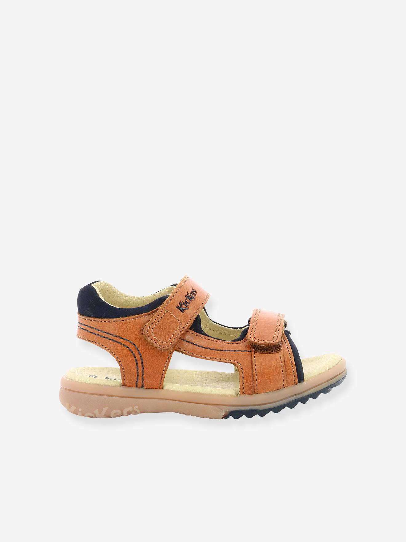 Sandales cuir garçon Platino Planet KICKERS® camel