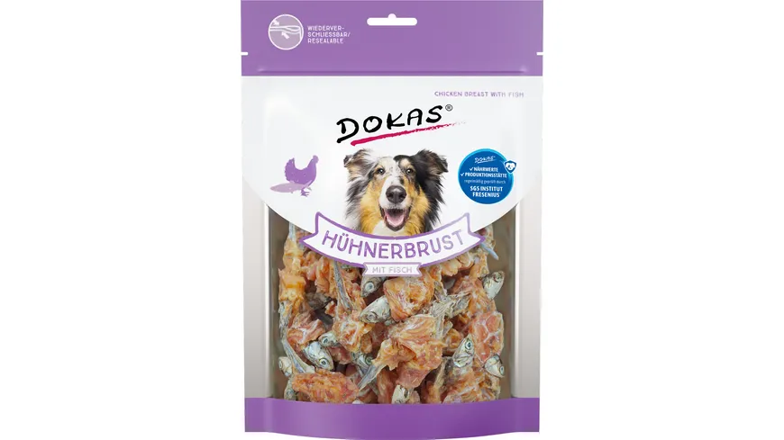 Dokas Hundesnack Hühnerbrust mit Fisch 220 g