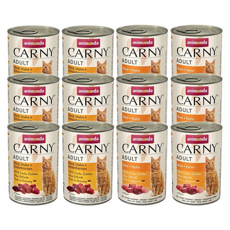Mix-Sparpaket animonda Carny Adult 12 x 400 g zu TOP-Preisen