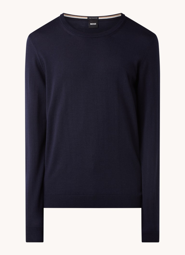 HUGO BOSS Leno-P fine-knit wool pullover