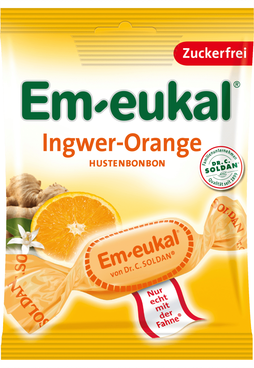 Bonbon, Ingwer-Orange, zuckerfrei, 75 g