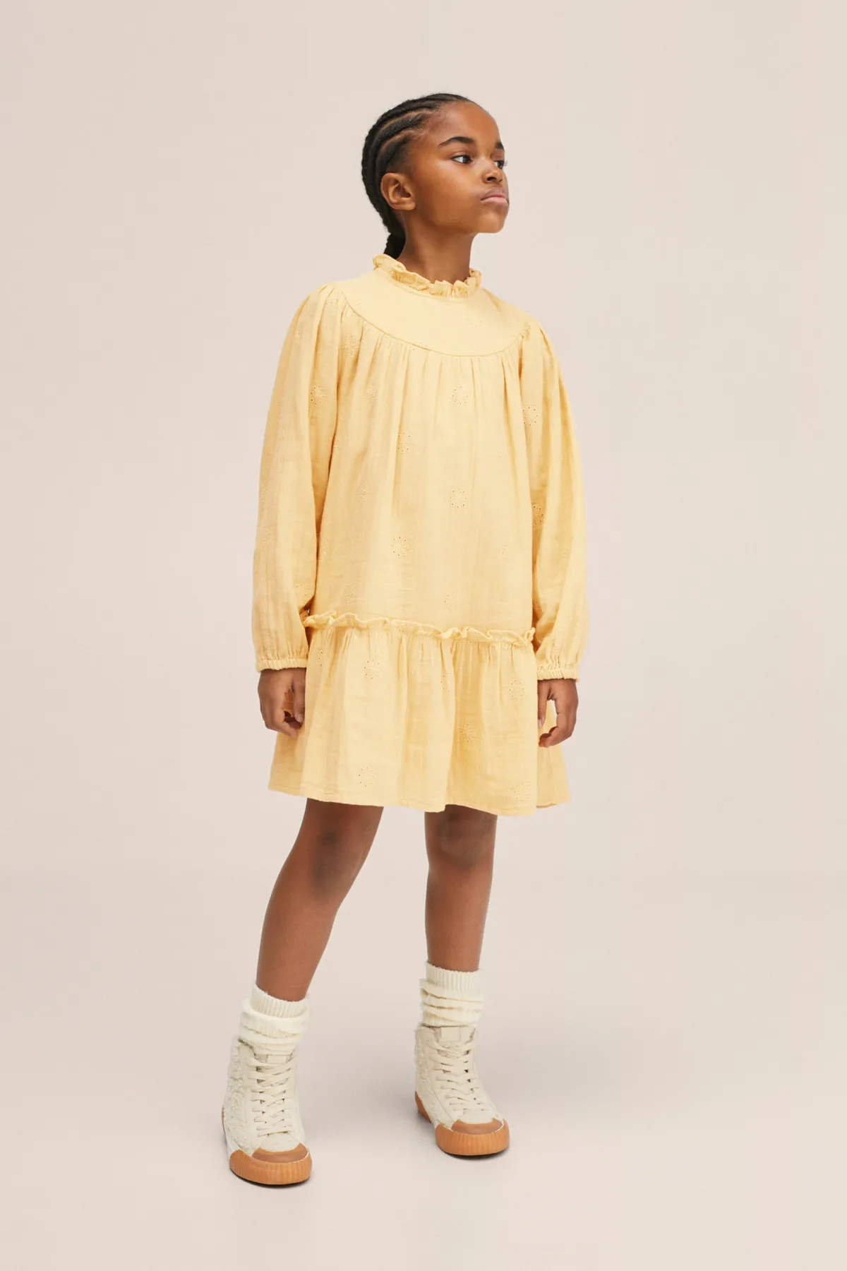 MANGO Kids  Senffarbenes Damenkleid 27093259