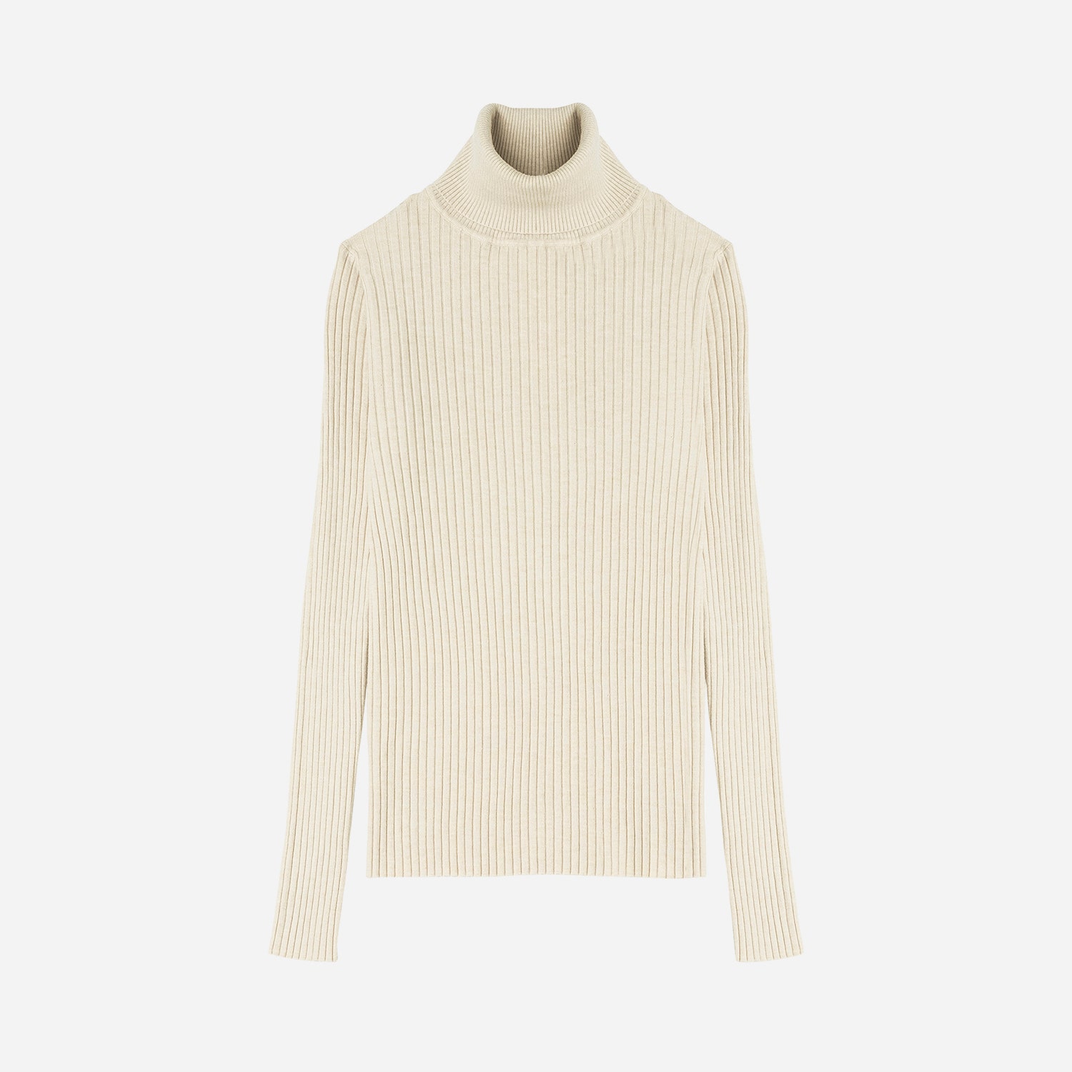 Pull à col roulé TEXTO beige - taille unique