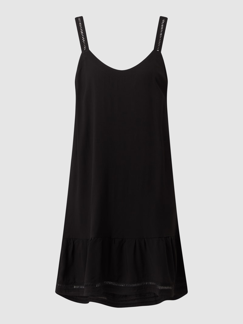 Kleid mit Lochspitze in schwarz