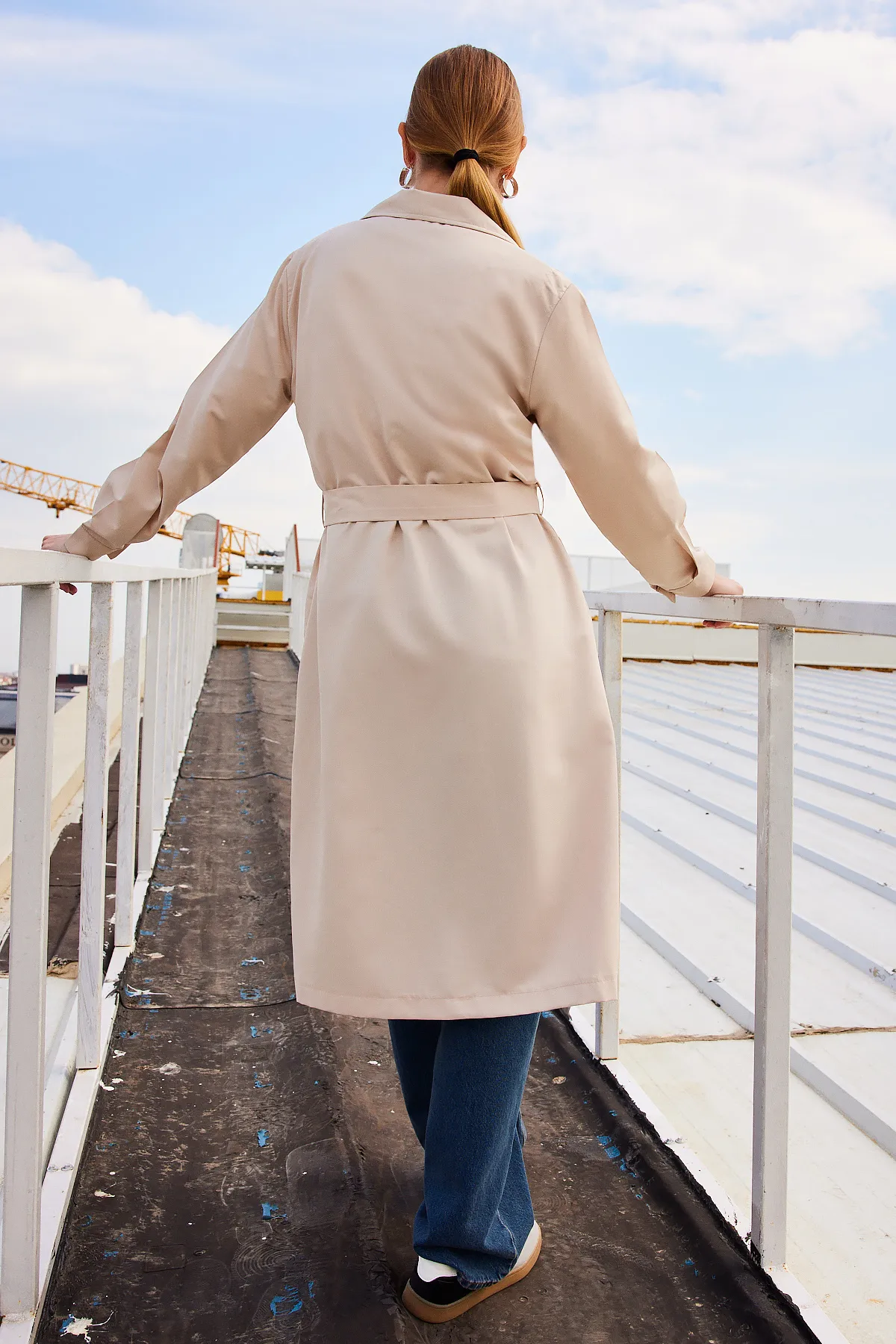 Bigdart  5853 Zweireihiger Trenchcoat mit Kragen – Beige