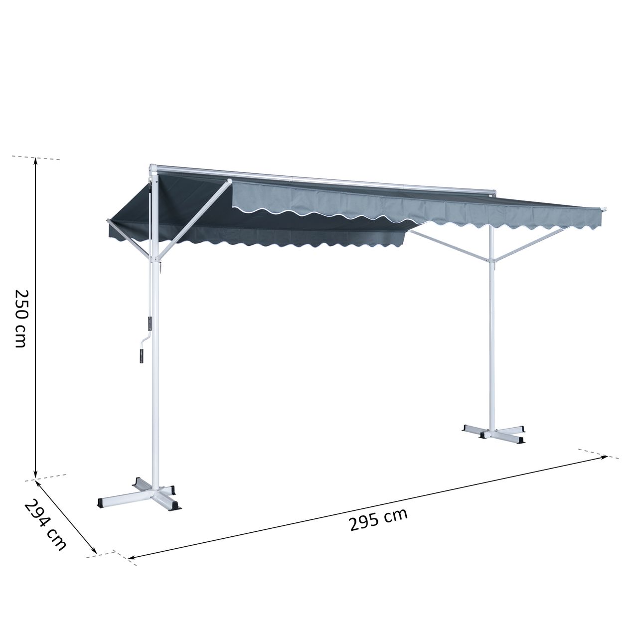 Outsunny Standmarkise,Grau 2,95x2,94m