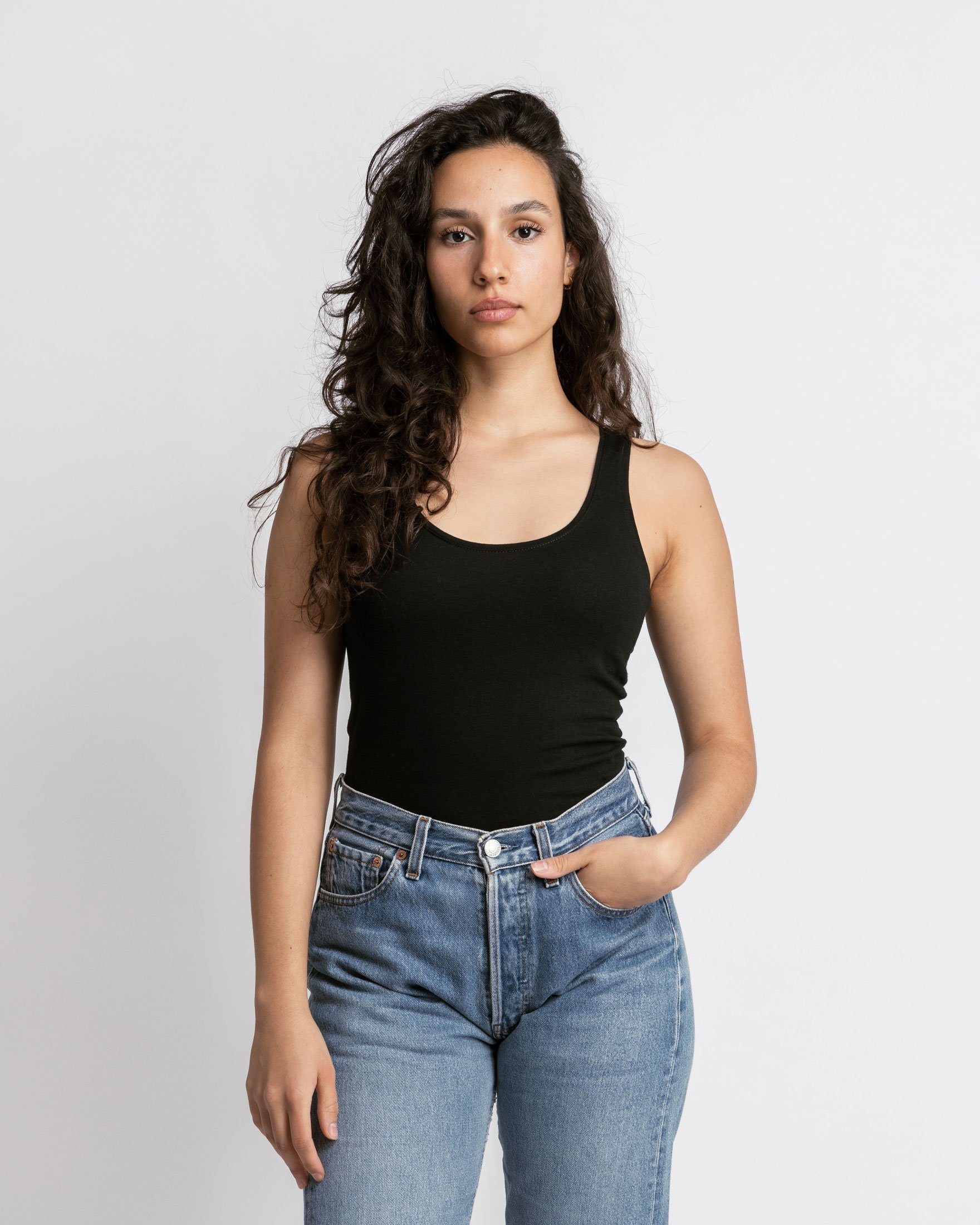 SNOCKS Tanktop Top mit breiten Trägern Damen (2-tlg) aus Bio-Baumwolle, bequem, perfektes Basic für jedes Outfit