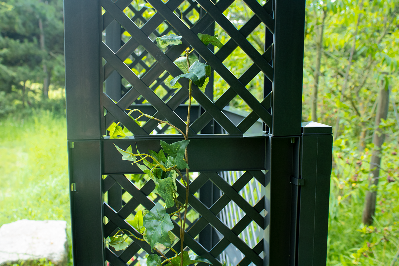 KHW KHW Gartenbank Amsterdam mit 2 Pflanzkästen, Rosenbogen und Spalier, anthrazit