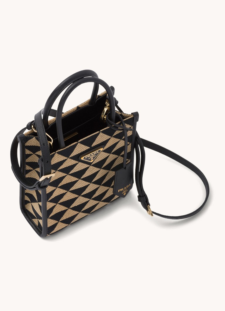 Geantă Prada Symbol cu detalii din piele