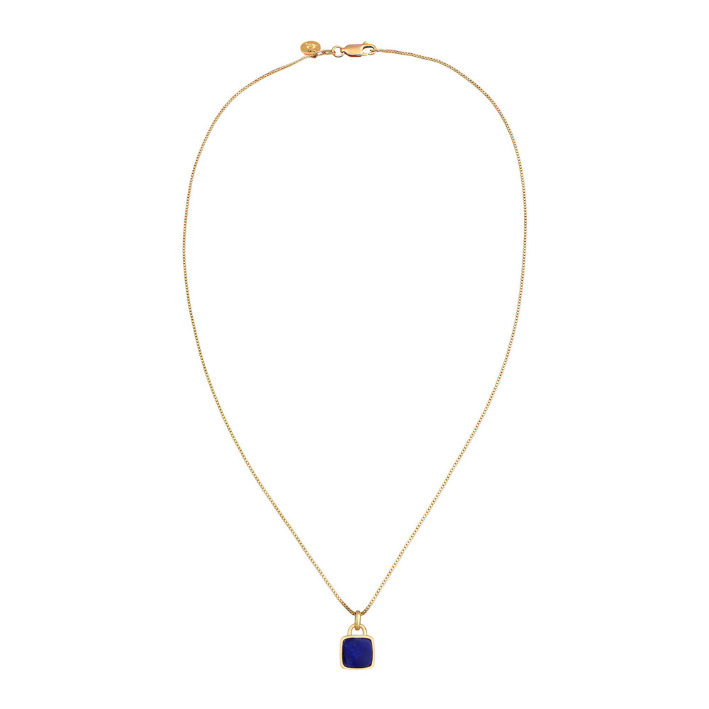 Elli PREMIUM Elli PREMIUM Collier Pendentif carré vénitien pour femme élégant avec sodalite en collier