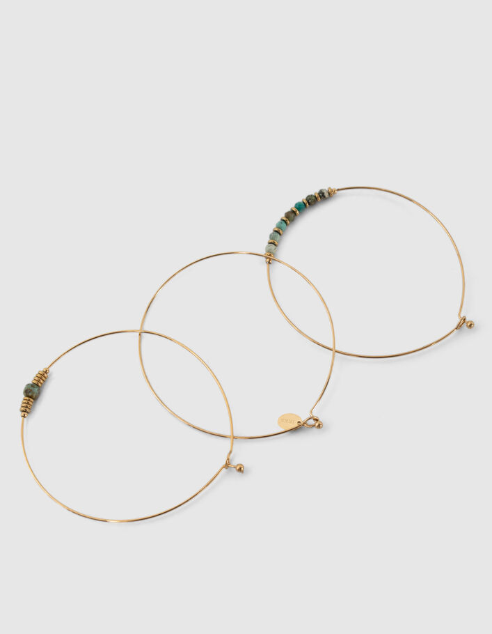 Bracelets joncs fins décor perles Femme