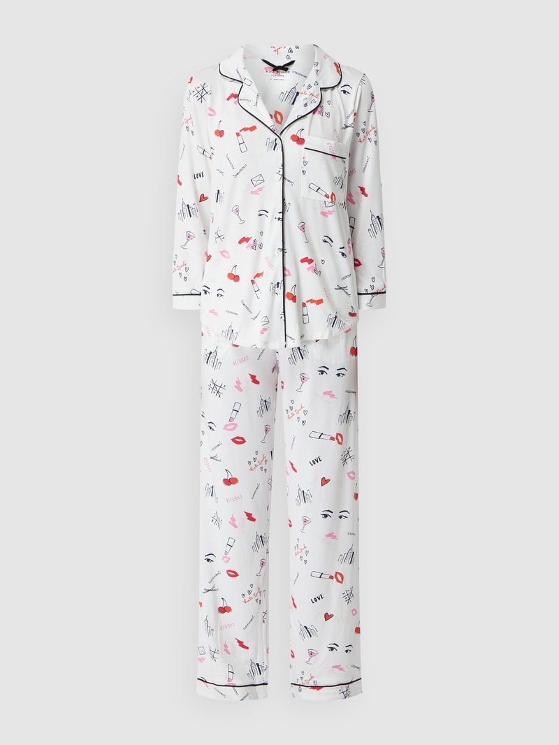 Pyjama mit Stretch-Anteil in offwhite