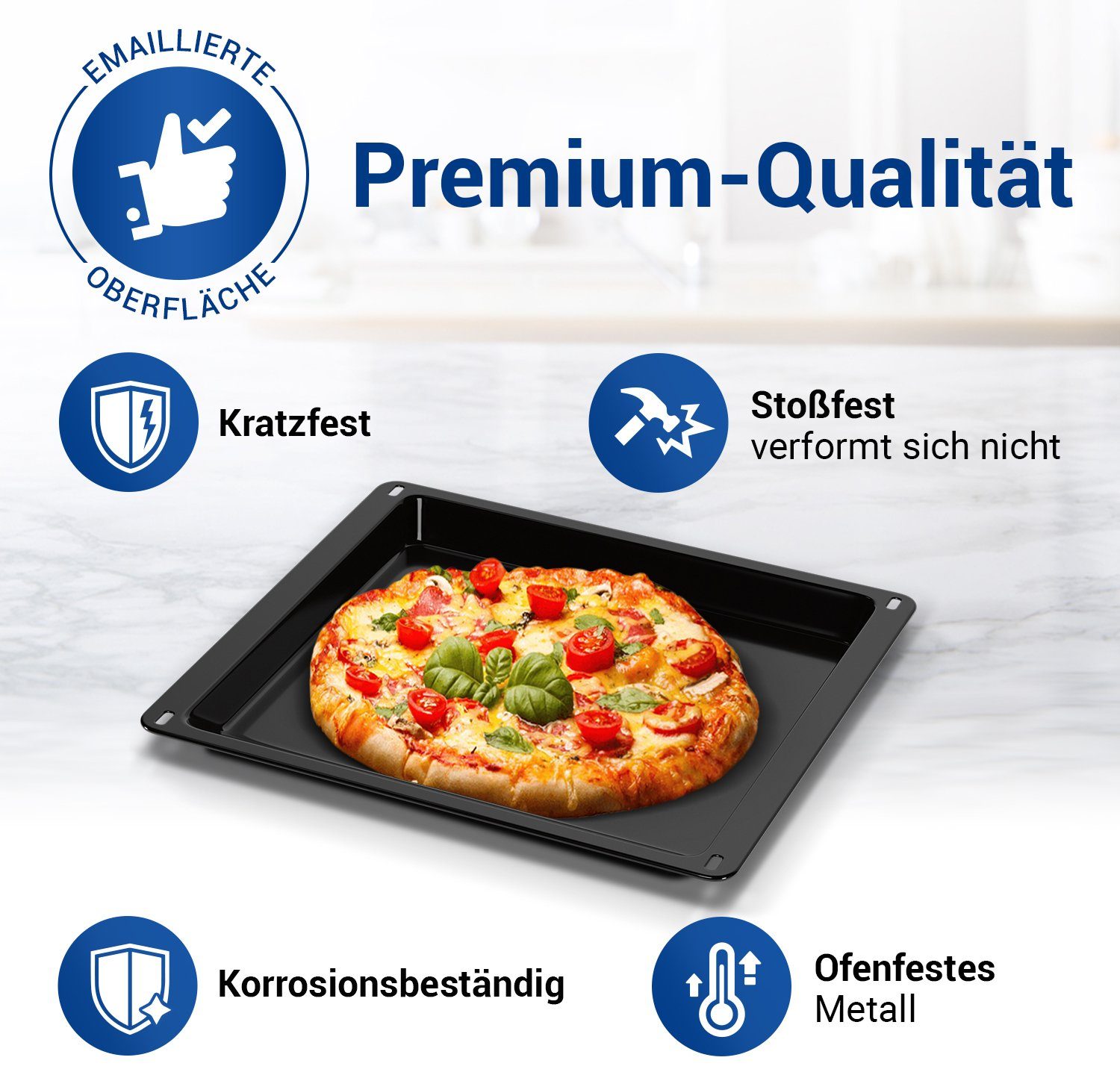 Electrolux Backblech Fettpfanne 353193922/5, emailliert, hoch 420x370x33mm für Backofen