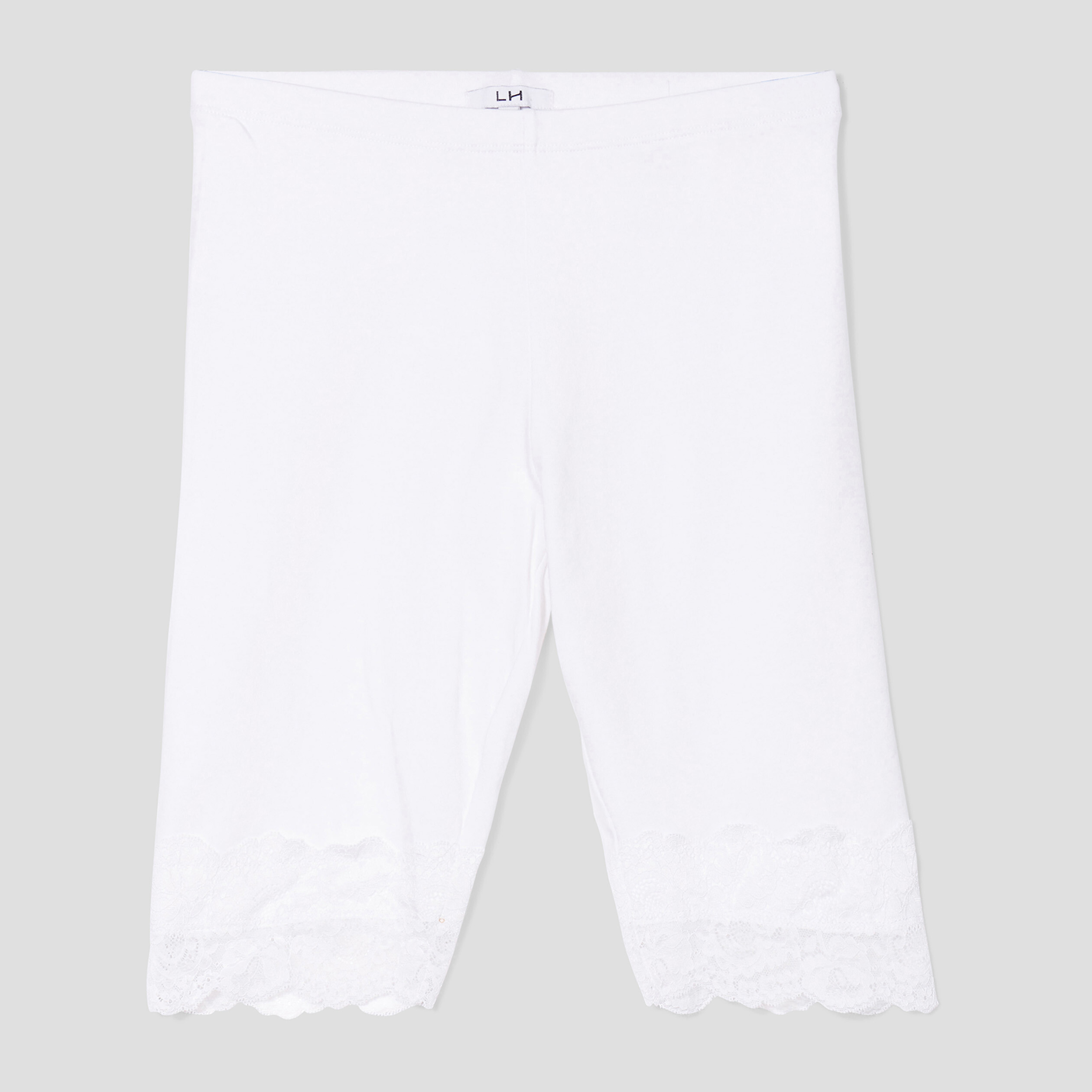 Legging corsaire à dentelle blanc femme | La Halle