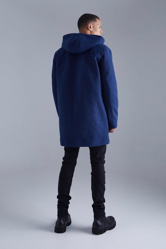 Tall Mantel mit Kapuze und verdeckter Knopfleiste