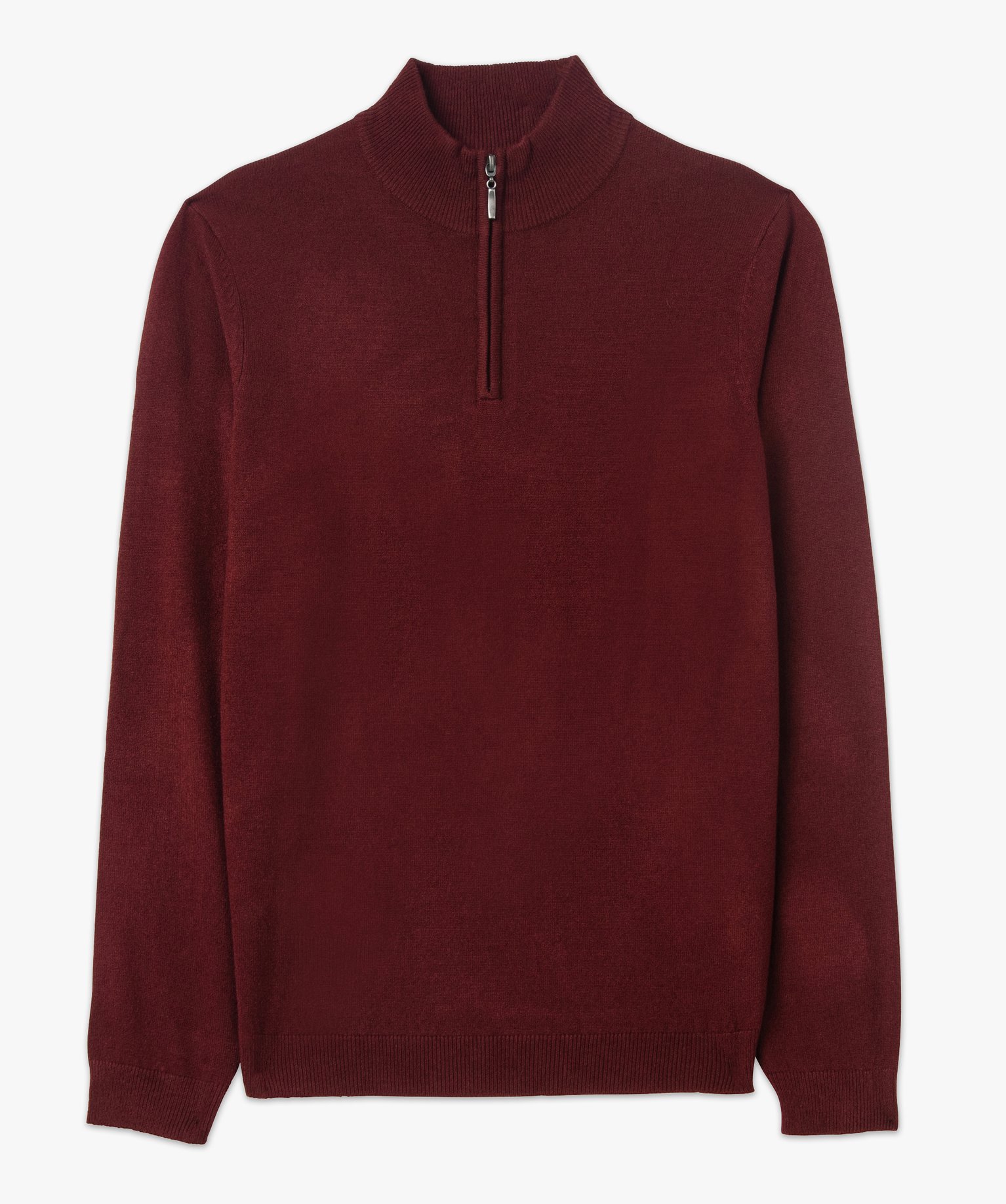 Pull col camionneur zippé en fine maille homme violet | GEMO