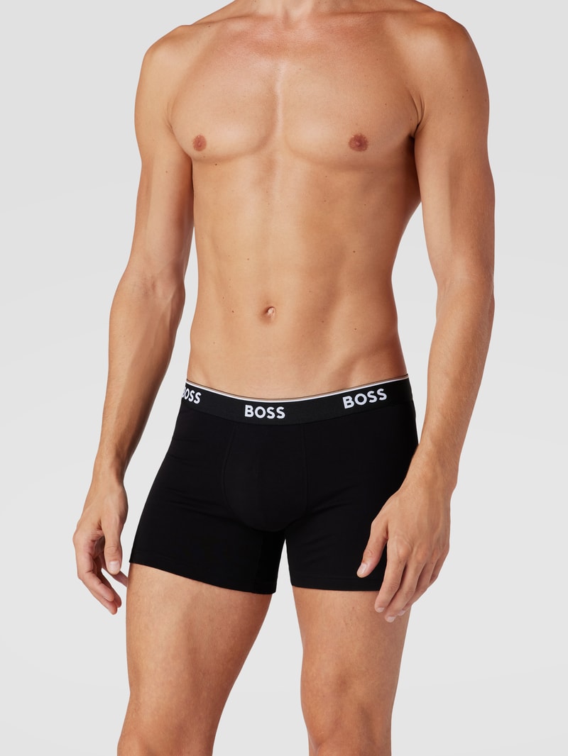 Trunks mit Logo-Bund im 3er-Pack Modell 'Power' in dunkelgrau