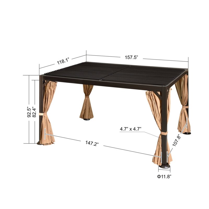 13' W x 10' D Aluminum Pergola