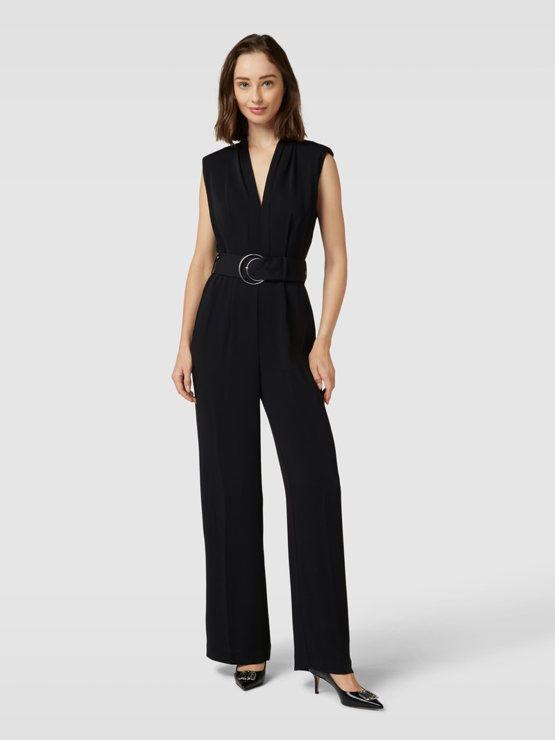 Jumpsuit mit Bindegürtel Modell 'ATENA' in schwarz