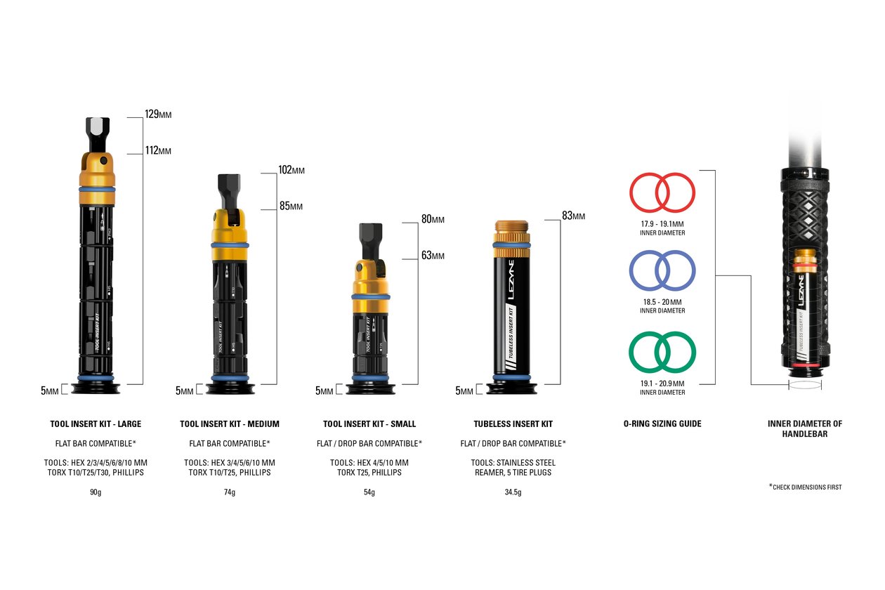 Lezyne BarPlug Minitool + Tubeless Dual Insert Kit - M