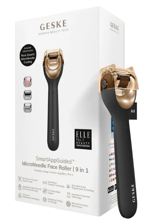 Geske MicroNeedle Face Roller 9u1 igličasti valjak za mezoterapiju, sivi