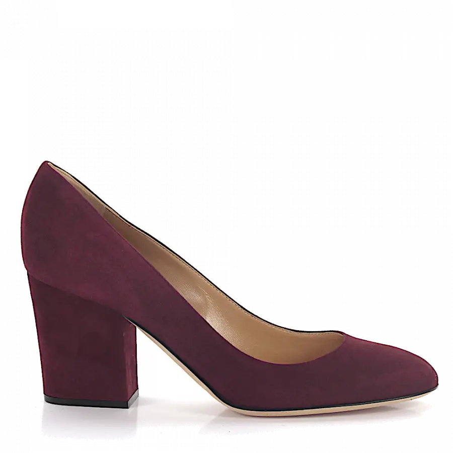 Sergio Rossi - Pumps Kalbsleder Veloursleder bordeaux - rot