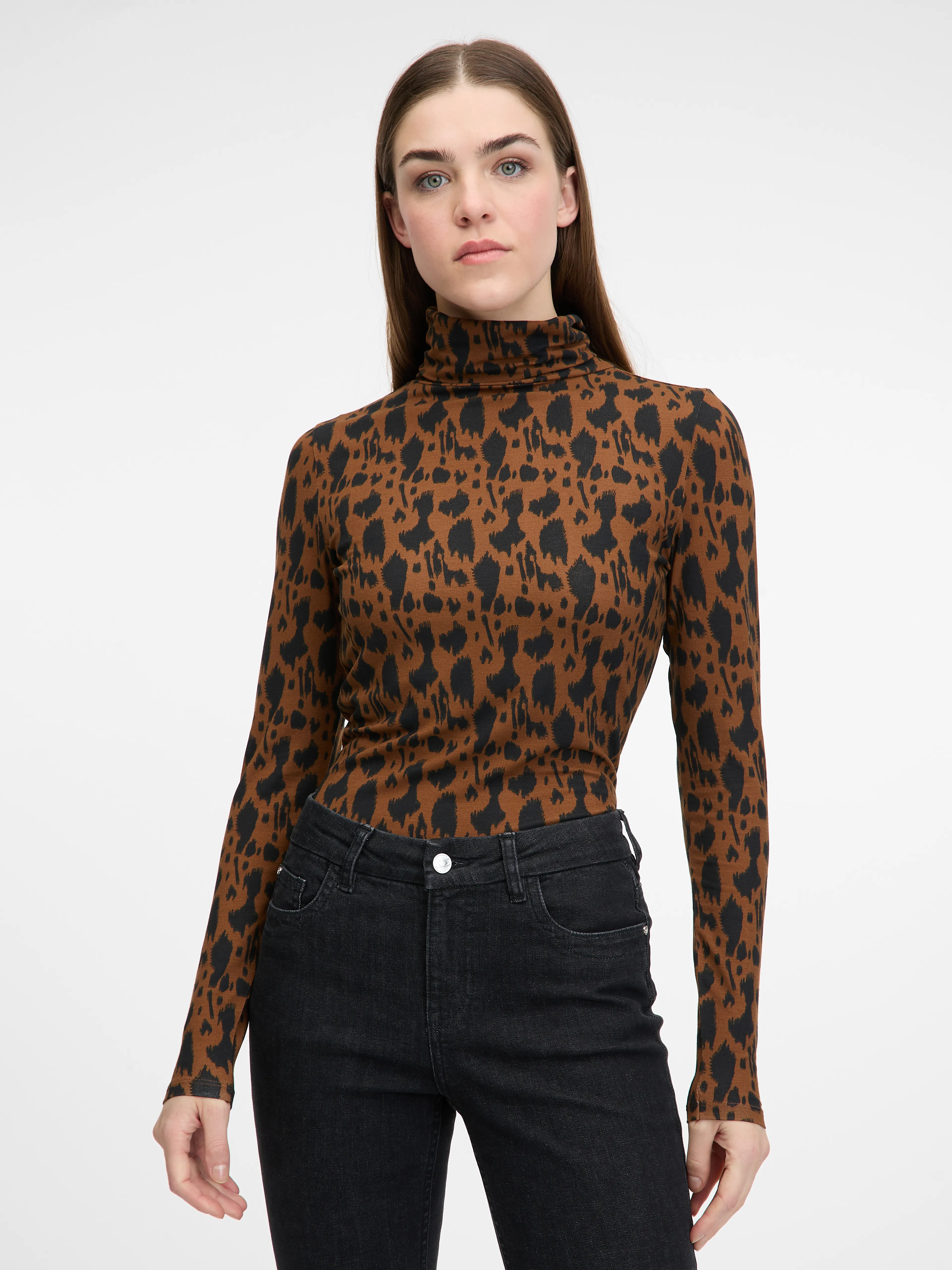 Hellbraunes Damen-Langarm-T-Shirt ORSAY