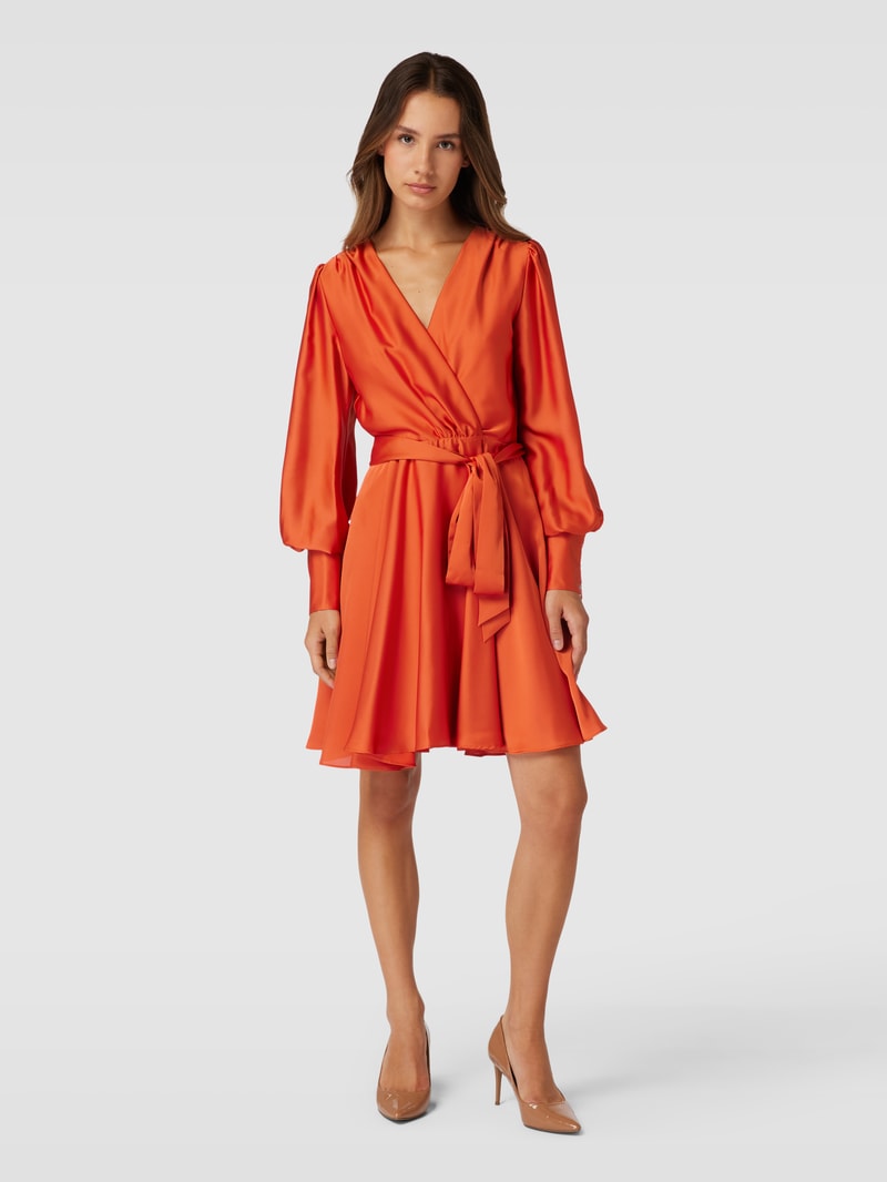 Cocktailkleid in Wickel-Optik in orange