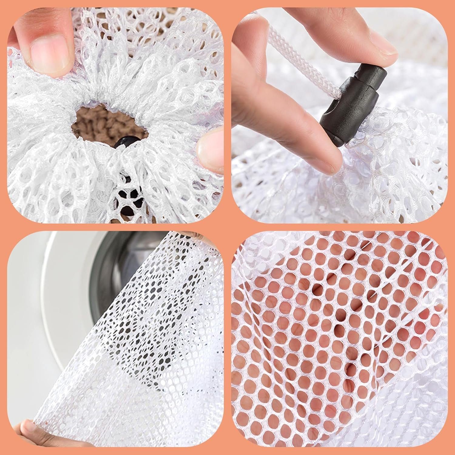 ASLENY Wäschenetz 3 Stücke Wäschesack für Waschmaschine, Wäschenetz mit Kordelverschluss,(3-St., Wäschesack zur Kleider- und Schuhpflege), Wäschesack-Set