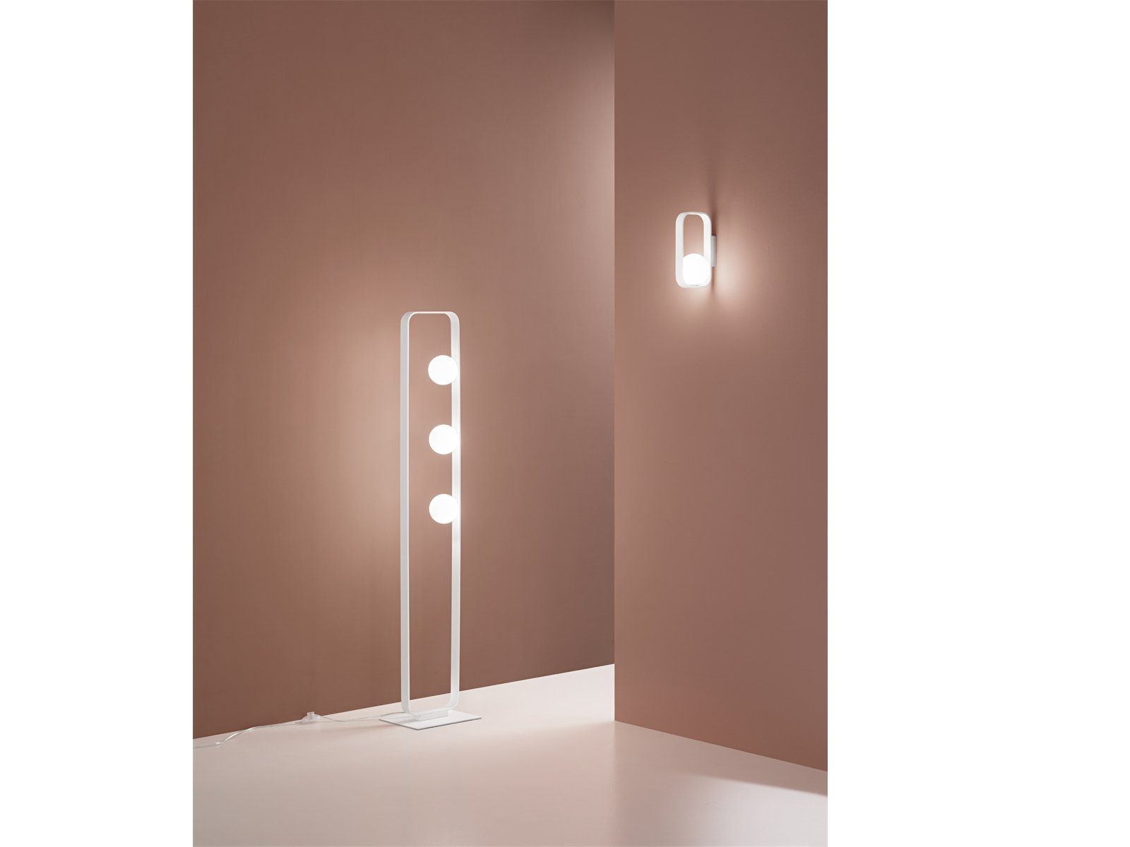 meineWunschleuchte LED Stehlampe, Dimmfunktion, LED wechselbar, Warmweiß, ausgefallene moderne Designer Lampe dimmbar 3x Glas-kugel Lampenschirm
