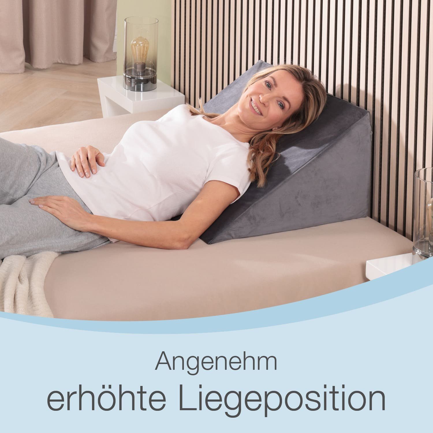 aktivshop Keilkissen, 1-tlg., für Sofa und Bett geeignet, als Beinlagerungskissen nutzbar