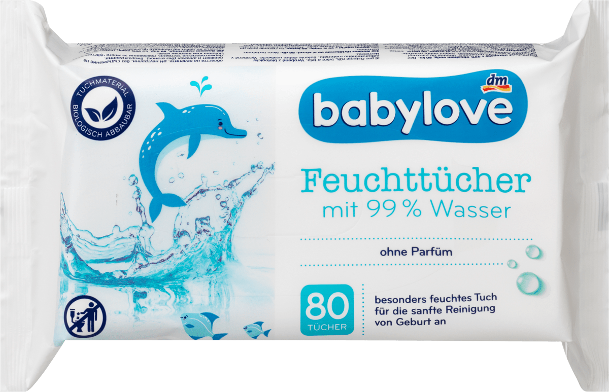 Feuchttücher mit 99 % Wasser, 80 St