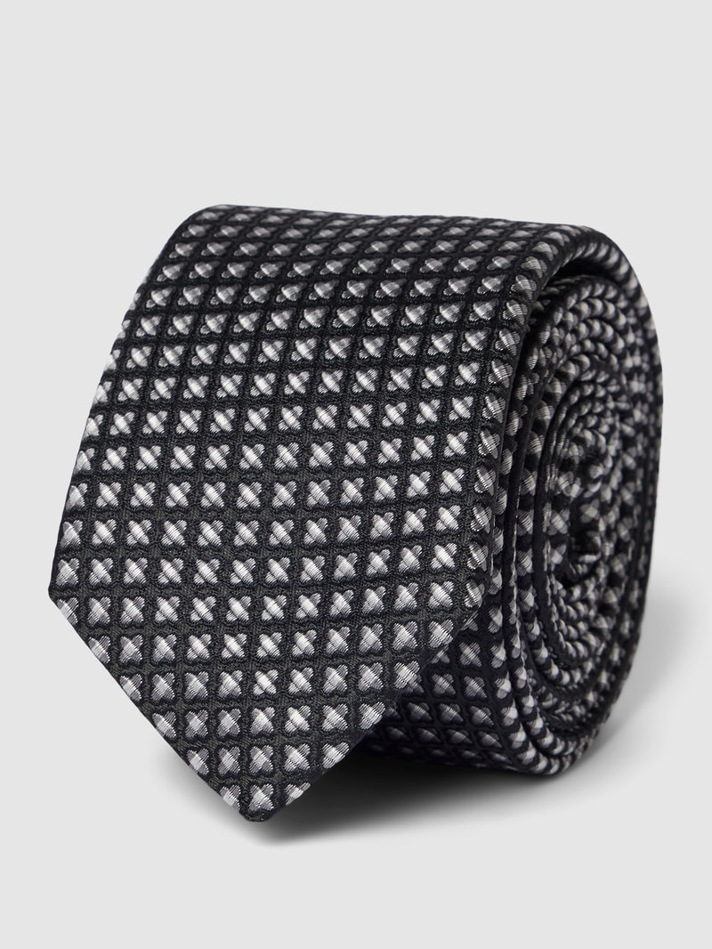 Krawatte mit Allover-Muster (6,0 cm) in schwarz