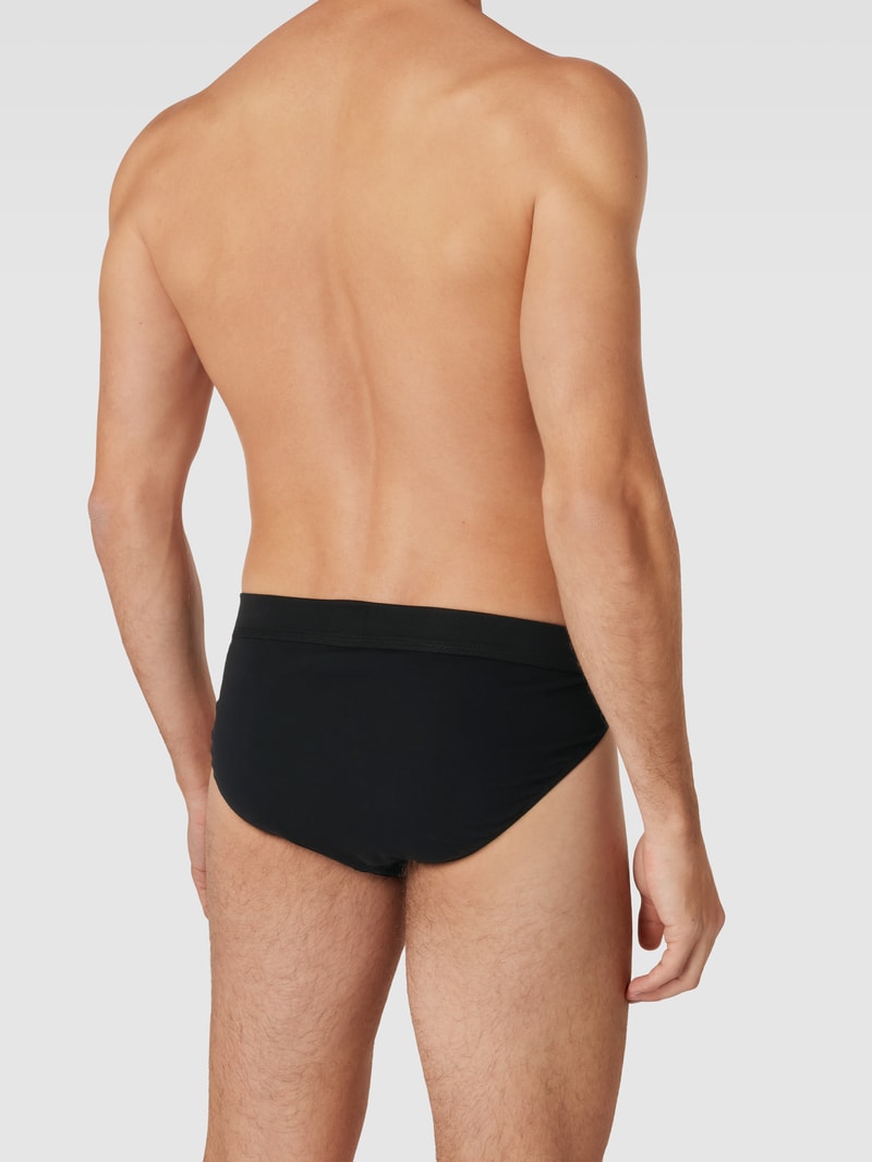 Slip mit Teilungsnähten Modell 'Long Life Cotton Export' in schwarz